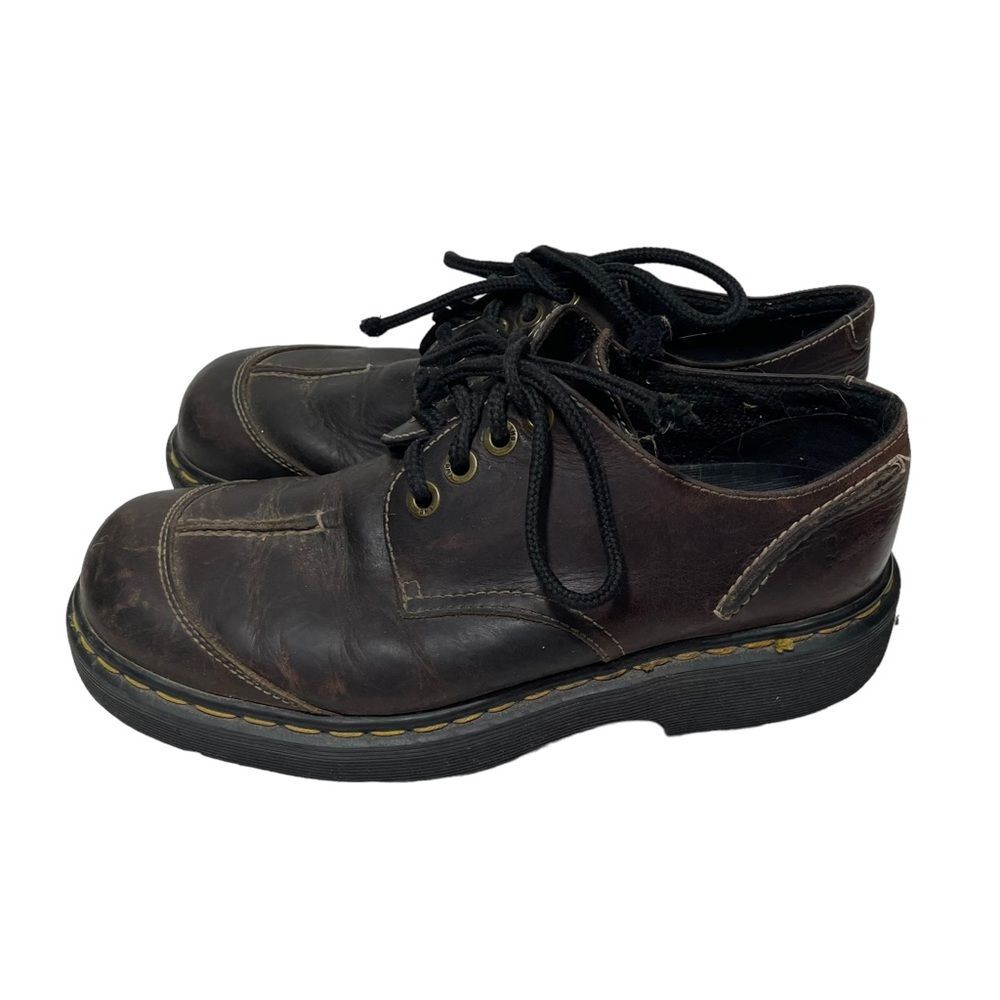 Dr. Martens Vintage Brown Leather Platform Oxfords